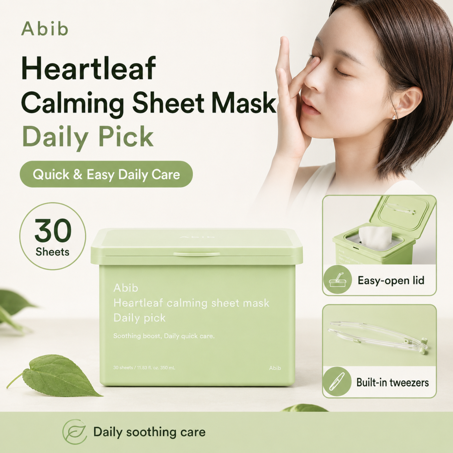 ABIB Heartleaf Calming Sheet Mask Daily Pick 30ea