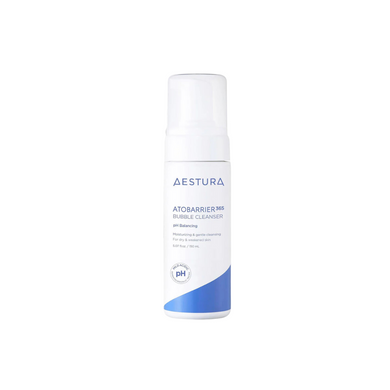 AESTURA Atobarrier 365 Bubble Cleanser is a gentle, foaming cleanser designed to cleanse and soothe the skin without stripping its natural moisture. Enriched with hydrating Glycerin, Vitamin E, and calming Green Tea Extract, this cleanser effectively removes impurities while maintaining the skin’s moisture barrier. The mild formula, featuring plant-derived surfactants, provides a thorough yet gentle cleanse, making it ideal for sensitive skin. Perfect for daily use, it leaves the skin feeling refreshed, cle