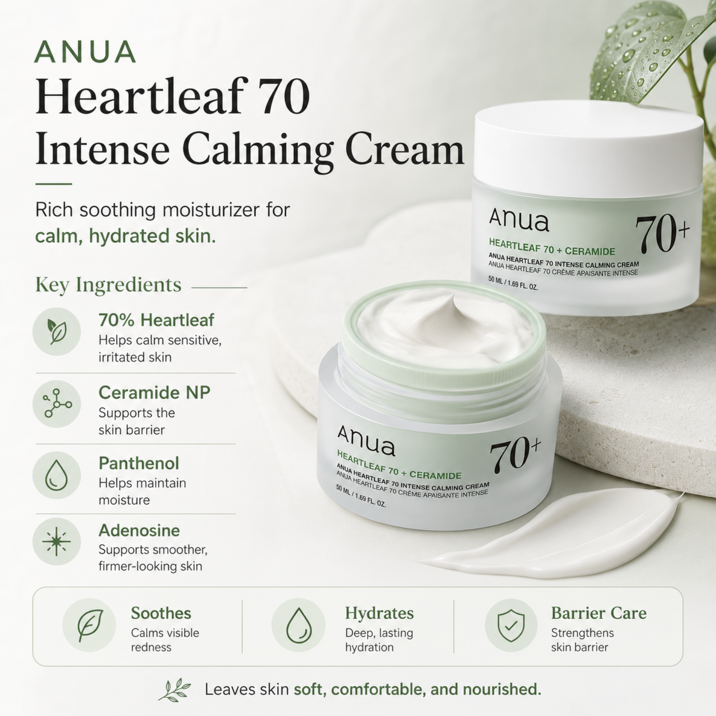 ANUA Heartleaf 70 Intense Calming Cream 50ml