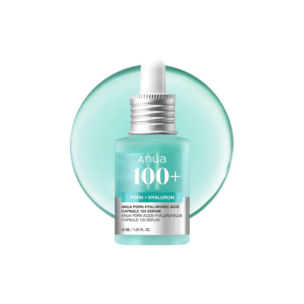 ANUA PDRN Hyaluronic Acid Capsule 100 Serum delivers deep hydration and skin restoration with its potent formula. Enriched with 11 kinds of Hyaluronic Acids and Sodium DNA, it intensely moisturizes, improves elasticity, and supports skin renewal. Infused with Niacinamide, Glutathione, and Hydrolyzed Collagen, this serum brightens and nourishes, leaving your skin radiant and supple. Perfect for achieving a smooth, hydrated complexion.