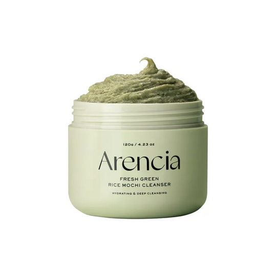 ARENCIA Fresh Green Rice Mochi Cleanser is a luxurious facial cleanser that combines natural ingredients to purify and nourish the skin. Formulated with 10,000ppm of Rice Powder and enriched with a blend of botanical extracts like Witch Hazel, Green Tea, and Centella Asiatica, this cleanser offers a gentle yet effective cleansing experience, leaving your skin soft, refreshed, and beautifully hydrated.