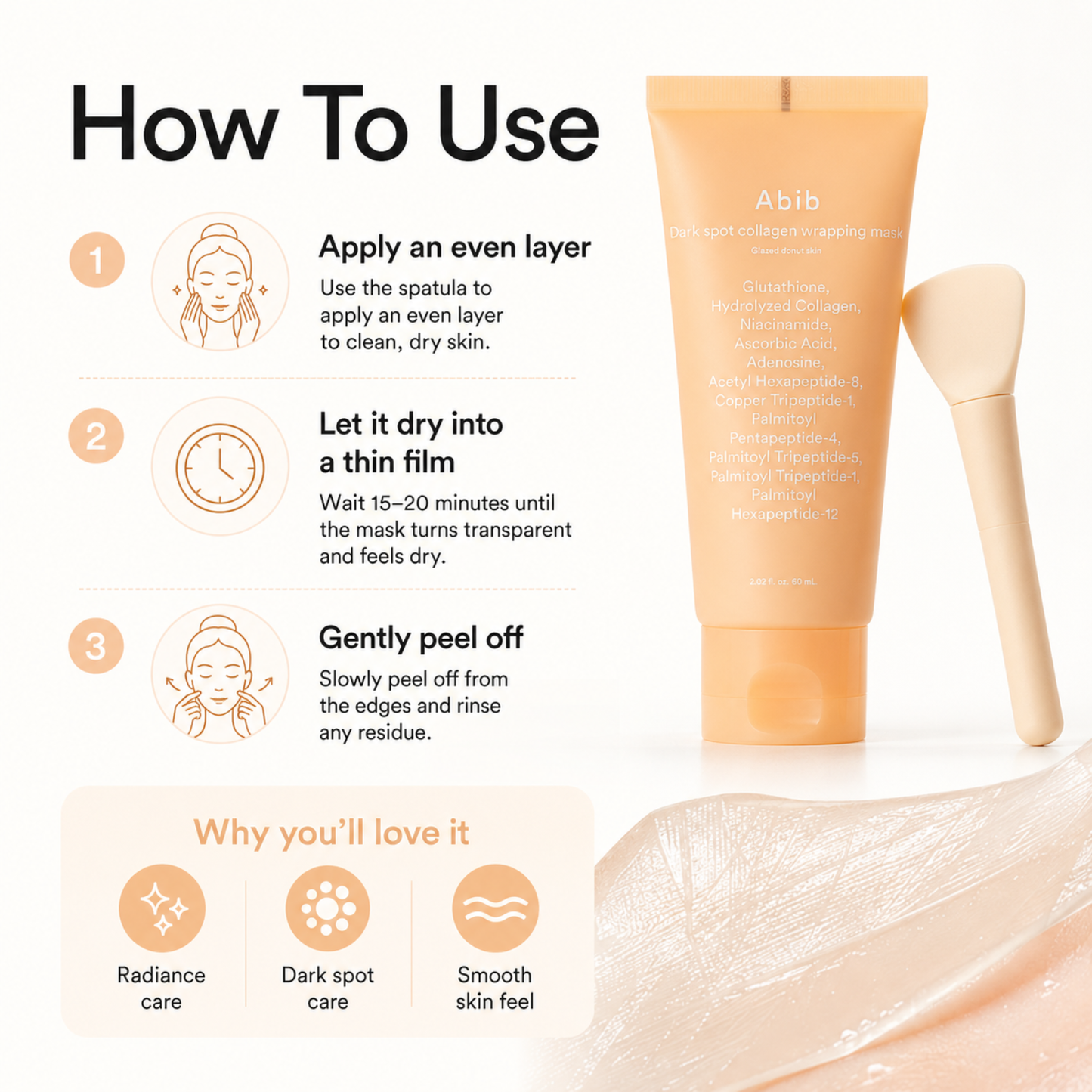ABIB Dark Spot Collagen Wrapping Mask Glutathione Film 100ml