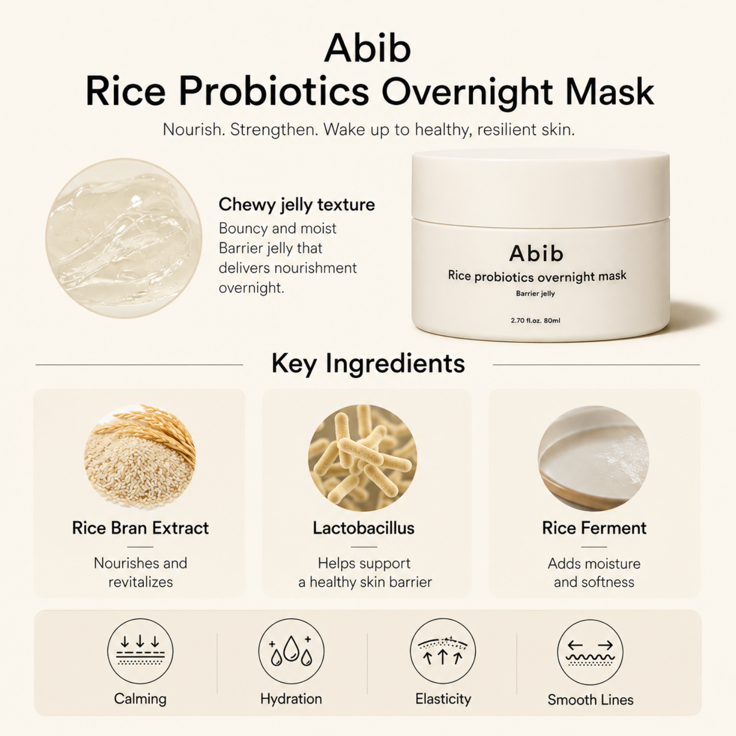 ABIB Rice Probiotics Overnight Mask Barrier Jelly 80ml