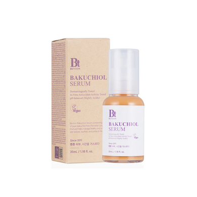 BENTON Bakuchiol Serum is a gentle, anti-aging serum formulated with 2.5% Bakuchiol, a plant-based alternative to retinol, to improve skin texture and reduce the appearance of fine lines. Enriched with Niacinamide and Vitamin E, it helps brighten and protect the skin while soothing with botanical extracts like Mugwort and Lavender Oil. Ideal for all skin types, including sensitive skin, this serum promotes a smooth, radiant complexion without irritation.