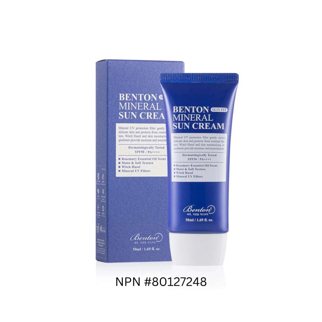 BENTON Skin Fit Mineral Sun Cream is a gentle, mineral-based sunscreen that offers strong SPF protection while caring for your skin. Formulated with natural ingredients, this sun cream is designed to provide broad-spectrum UV defense without irritating sensitive skin. Its lightweight, non-greasy texture absorbs quickly and leaves no white cast, making it perfect for daily use. Enriched with soothing and hydrating components, BENTON Skin Fit Mineral Sun Cream ensures your skin stays protected, calm, and mois