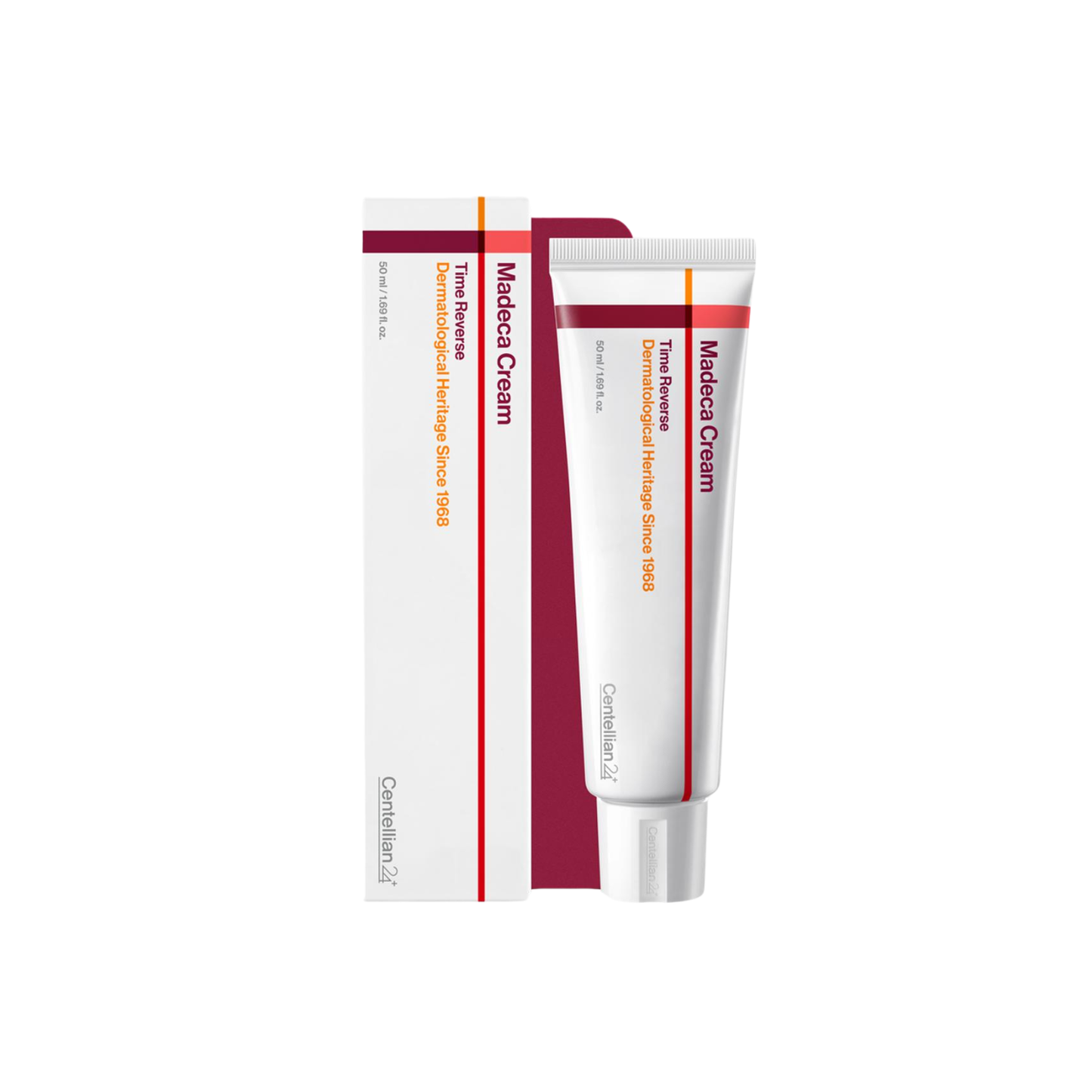 CENTELLIAN24 Madeca Cream Time Reverse is a rich anti-aging face cream designed to help improve skin elasticity, smooth fine lines, and strengthen the skin barrier. Formulated with advanced Centella Asiatica complexes, Niacinamide, Ceramides, and hydrating ingredients, it helps nourish stressed skin while supporting a firmer, healthier-looking complexion.