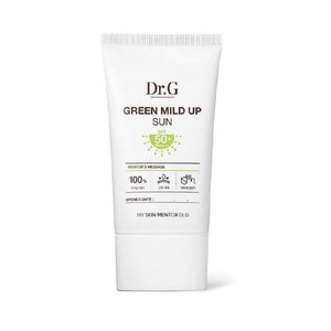 DR.G GREEN Mild Up Sun Cream provides gentle yet effective sun protection with its mineral-based formula featuring Zinc Oxide. Infused with soothing ingredients like Centella Asiatica Extract and Houttuynia Cordata Extract, it helps calm sensitive skin while offering broad-spectrum defense. Its lightweight texture absorbs quickly, leaving the skin moisturized and protected without a greasy residue. Perfect for daily use, this sun cream also contains Tocopherol (Vitamin E) for added antioxidant benefits.