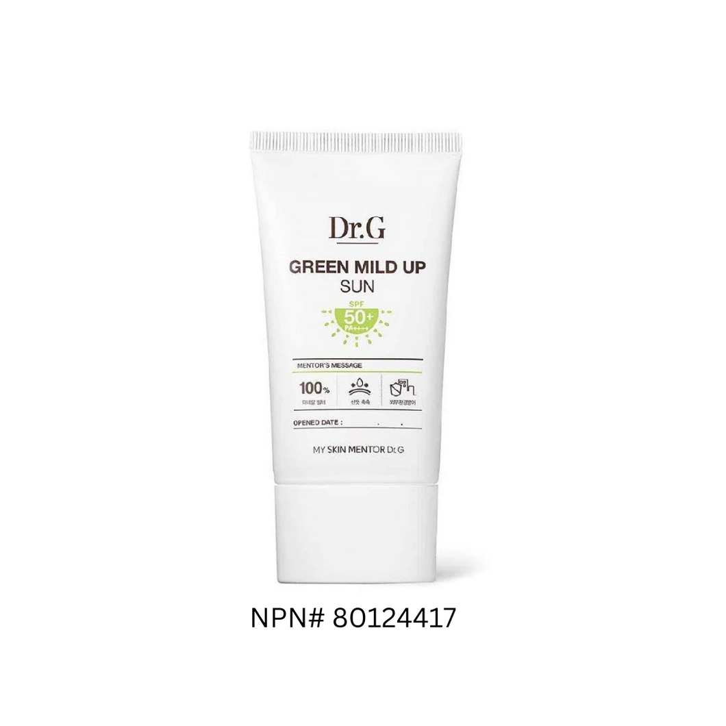 DR.G GREEN Mild Up Sun Cream provides gentle yet effective sun protection with its mineral-based formula featuring Zinc Oxide. Infused with soothing ingredients like Centella Asiatica Extract and Houttuynia Cordata Extract, it helps calm sensitive skin while offering broad-spectrum defense. Its lightweight texture absorbs quickly, leaving the skin moisturized and protected without a greasy residue. Perfect for daily use, this sun cream also contains Tocopherol (Vitamin E) for added antioxidant benefits.
