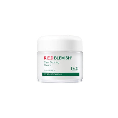 DR.G Red Blemish Clear Soothing Cream is a gentle, hydrating cream designed to calm and soothe irritated skin. Formulated with Centella Asiatica Extract, Madecassoside, and Panthenol, it reduces redness and enhances skin repair. Infused with Niacinamide and Beta-Glucan, it brightens the complexion and strengthens the skin barrier. Its lightweight, non-sticky texture provides long-lasting hydration, making it ideal for sensitive or blemish-prone skin.