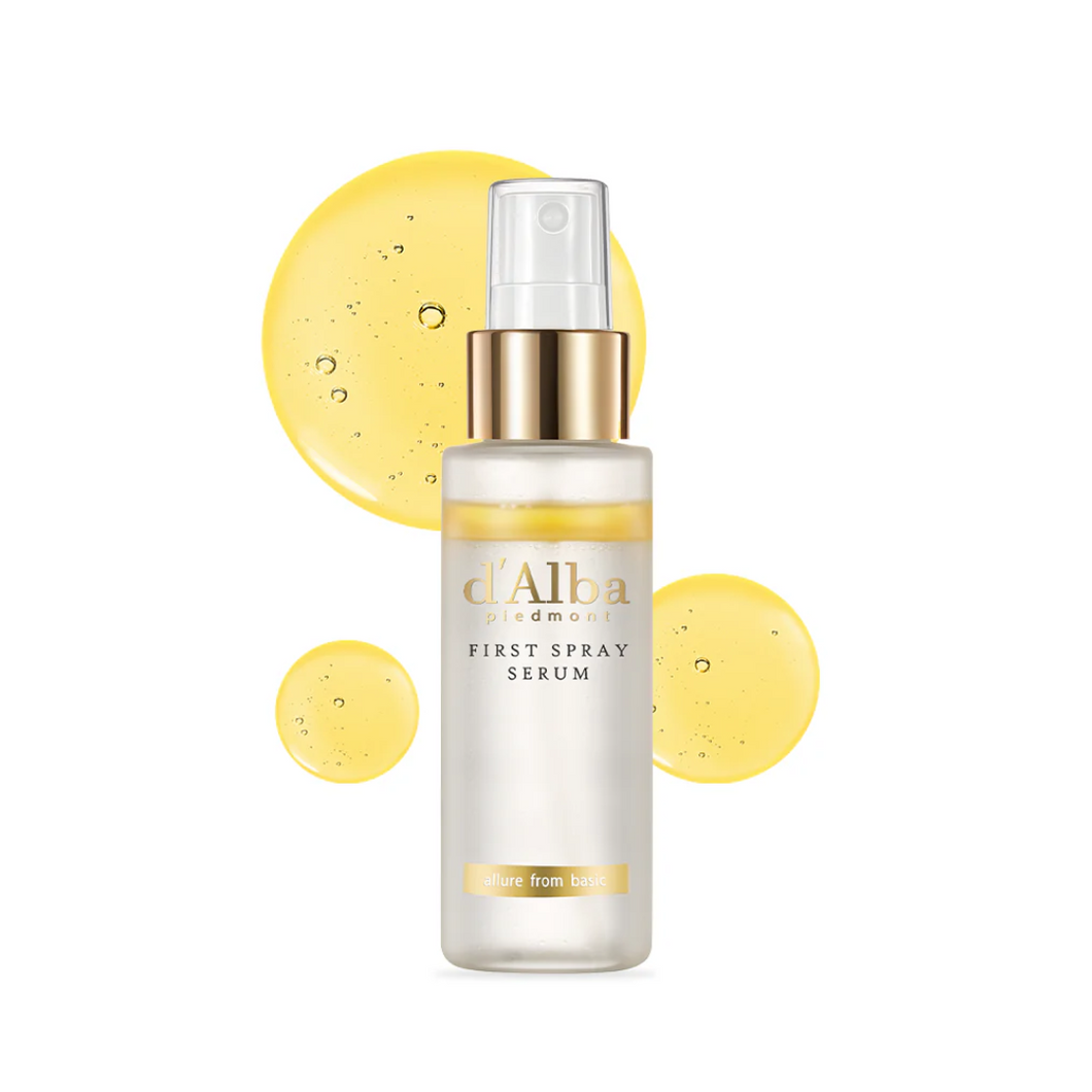 D'ALBA White Truffle Vegan First Spray Serum is an enriching serum perfect for refreshing and moisturizing the skin at any time of day. Formulated with luxurious White Truffle Extract and Niacinamide, this serum brightens and evens out skin tone while providing deep hydration with Hydrolyzed Hyaluronic Acid. Its rich blend of natural extracts, including Avocado Oil, Ginseng Root Extract, and Vitamin E, soothes and nourishes the skin, promoting a healthy, radiant glow. Ideal for a quick skin boost, this vega