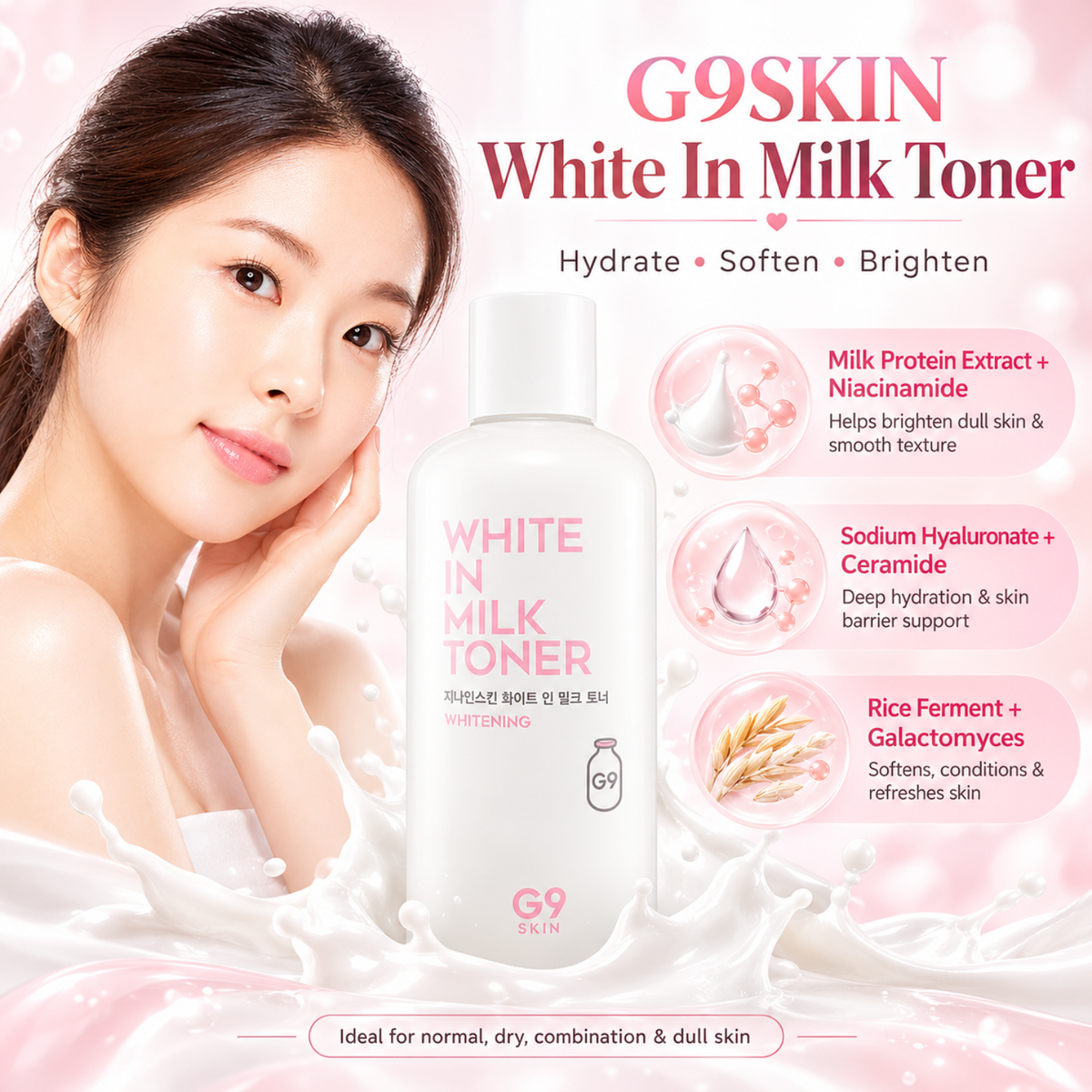 G9SKIN White In Milk Toner 300ml