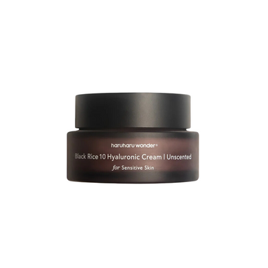 HARUHARU WONDER Black Rice 10 Hyaluronic Cream Unscented is a deeply hydrating moisturizer suitable for all skin types, especially dry and sensitive skin. Formulated with 10,000ppm Black Rice Extract and a blend of Hyaluronic Acid Complex, it delivers intense moisture, improves skin elasticity, and promotes a plump, radiant complexion. Enriched with Evening Primrose Oil and Safflower Seed Oil, it nourishes and strengthens the skin barrier. Free from artificial fragrances, this cream is gentle and perfect f