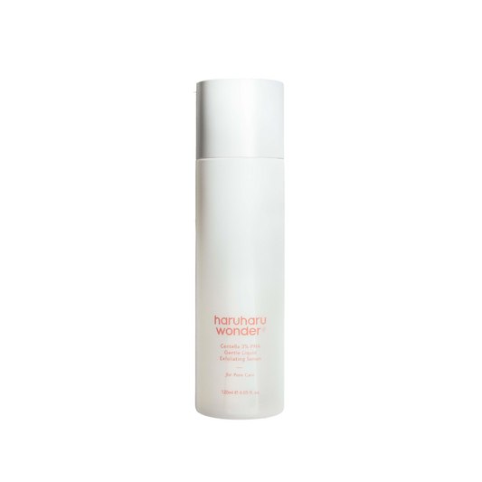 HARUHARU WONDER Centella 3% PHA Gentle Liquid Exfoliating Serum is a mild exfoliating serum designed for all skin types, including sensitive skin. Formulated with 3% PHA (Gluconolactone), it gently removes dead skin cells, unclogs pores, and refines skin texture without irritation. Centella Asiatica Extract soothes and calms inflammation, while Sodium Hyaluronate ensures deep hydration. Enriched with Black Tea Ferment and botanical extracts like Evening Primrose and Pueraria Lobata Root, this serum promotes