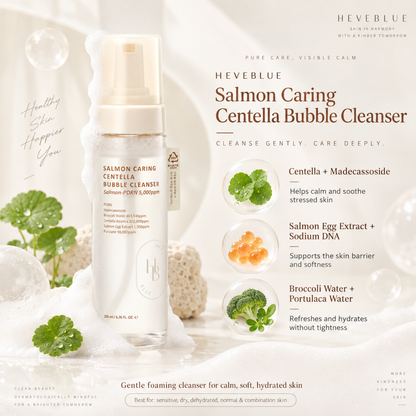 HEVEBLUE Salmon Caring Centella Bubble Cleanser 