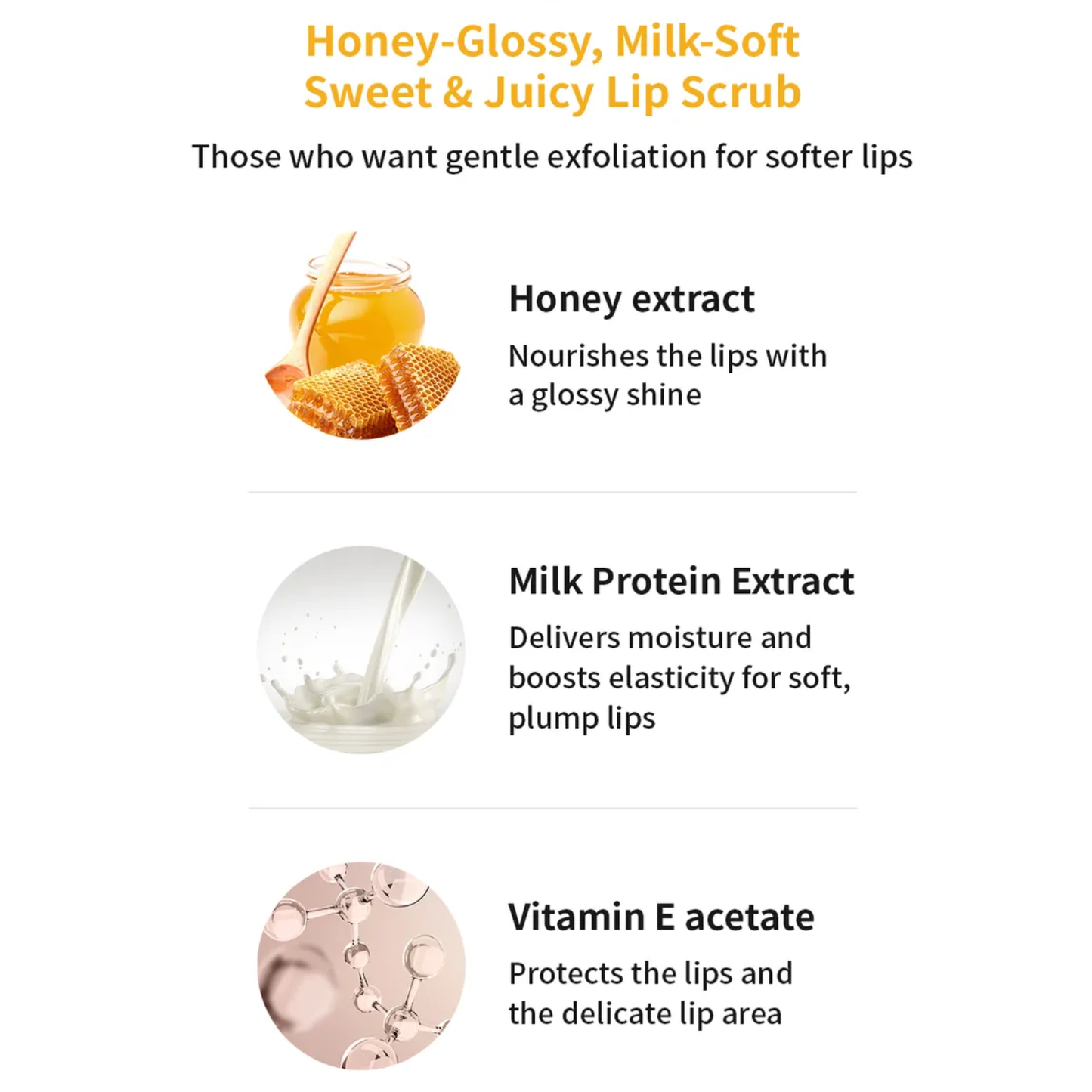 APIEU Honey & Milk Lip Scrub 8ml