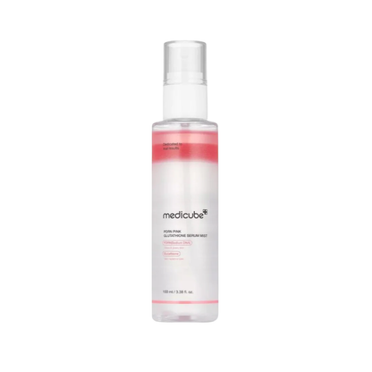 MEDICUBE PDRN Pink Glutathione Serum Mist is a lightweight mist designed to hydrate, brighten, and refresh the skin throughout the day. Formulated with PDRN, Glutathione, and Niacinamide, it helps support skin vitality while improving the look of dull and uneven tone. Collagen Water and moisturizing ingredients deliver instant hydration, while peptides help promote smoother, healthier-looking skin. The fine mist absorbs quickly without stickiness, making it easy to use anytime skin needs a boost of moisture