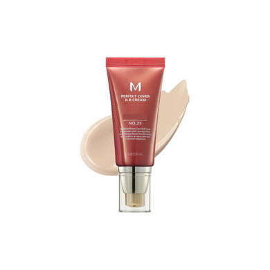 MISSHA M Perfect Cover BB Cream delivers flawless coverage with a lightweight, hydrating formula. Enriched with Arbutin, Ceramides, and Hyaluronic Acid, it brightens, moisturizes, and supports the skin's natural barrier. Infused with botanical extracts like Rosemary and Chamomile, along with nourishing oils such as Jojoba and Macadamia, it soothes and enhances skin texture. Perfect for achieving a smooth, even complexion with a radiant finish.