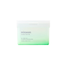 Load image into Gallery viewer, MIXSOON Centella Toner Pad gently soothes and hydrates the skin, making it ideal for sensitive skin types. Infused with Centella Asiatica Extract and Allantoin, these pads help calm irritation and restore the skin&#39;s moisture barrier. The lightweight formula provides refreshing hydration while smoothing the skin, leaving it soft and balanced after each use. Perfect for daily toning and calming care.