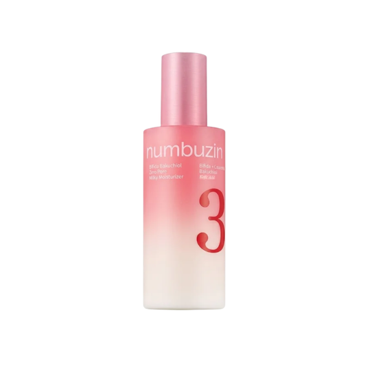 NUMBUZIN No.3 Bifida Bakuchiol Zero Pore Milky Moisturizer is a lightweight milky moisturizer made to hydrate, smooth texture, and improve the look of pores. Formulated with Bifida Ferment Lysate, Galactomyces Ferment Filtrate, Niacinamide, Squalane, Allantoin, Adenosine, Kojic Acid, Bakuchiol, Tocopherol, and fermented minerals, it helps support a smoother, brighter, and more balanced-looking complexion. The milky texture absorbs comfortably and helps prep the skin for a soft, makeup-ready finish. Best sui