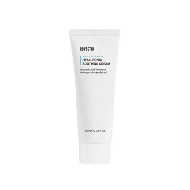 ROVECTIN Aqua Hyaluronic Soothing Cream is a deeply hydrating cream designed to soothe and replenish dry and sensitive skin. Enriched with multiple forms of Hyaluronic Acid and Ceramide NP, it helps to lock in moisture, restore the skin barrier, and enhance elasticity. Infused with nourishing plant extracts like Chlorella Vulgaris and Hydrangea Macrophylla Leaf Extract, this lightweight cream provides calming benefits while delivering lasting hydration. Perfect for sensitive and dehydrated skin, it leaves y