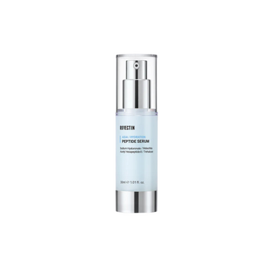 ROVECTIN Aqua Peptide Serum is a lightweight, hydrating serum designed to enhance skin firmness and radiance. Formulated with Niacinamide and Acetyl Hexapeptide-8, it helps improve skin texture and reduce the appearance of fine lines. Infused with Aloe Vera and Sodium Hyaluronate, this serum provides deep hydration while soothing and calming the skin. Ideal for all skin types, it absorbs quickly and leaves the skin feeling smooth, plump, and revitalized. Perfect for daily use to boost skin elasticity and hy