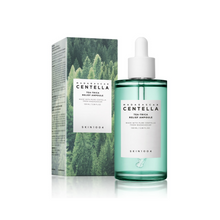 Load image into Gallery viewer, SKIN1004 Madagascar Centella Tea-Trica Relief Ampoule is a non-comedogenic ampoule designed to calm irritated and sensitive skin. Packed with a high concentration of Tea Tree Leaf Water and Centella Asiatica Extract, this ampoule effectively reduces redness and inflammation while promoting skin healing and renewal. Additional ingredients like Tea Tree Leaf Oil and various botanical extracts work synergistically to purify the skin and strengthen its barrier function. Ideal for those with acne-prone or reacti