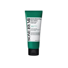Load image into Gallery viewer, SOME BY MI AHA, BHA, PHA 30 Days Miracle Acne Clear Foam is a potent cleansing foam designed to combat acne and improve skin clarity. It combines the exfoliating powers of AHA, BHA, and PHA to gently remove dead skin cells, unclog pores, and smooth the skin&#39;s surface. Enriched with Tea Tree Leaf Water and Salicylic Acid, it targets acne-causing bacteria, reduces inflammation, and prevents future breakouts. Centella Asiatica Extracts and Madecassoside soothe and repair the skin barrier, making this cleanser 