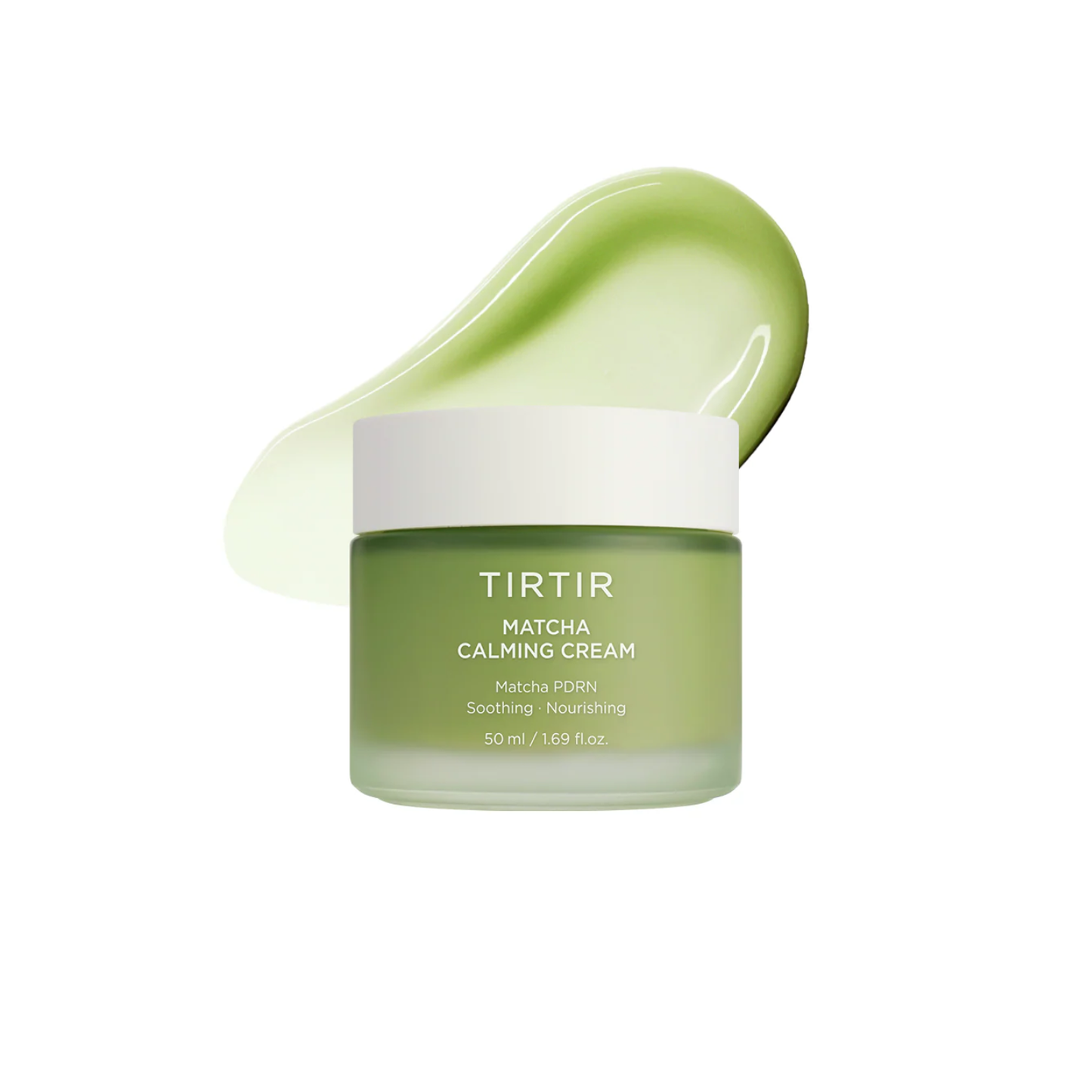 TIRTIR Matcha Calming Cream is a soothing, pudding-textured moisturizer designed to calm sensitive and stressed skin while providing long-lasting hydration. Formulated with Matcha (Camellia Sinensis) Extract, Matcha-PDRN (10,000 ppm), Centella Asiatica, Panthenol, and Beta-Glucan, it helps reduce redness and support the skin barrier. Enriched with Ceramides, Cholesterol, Vegan Collagen, and Peptides, the lightweight yet cushioning formula improves firmness and elasticity while keeping skin smooth, comfortab