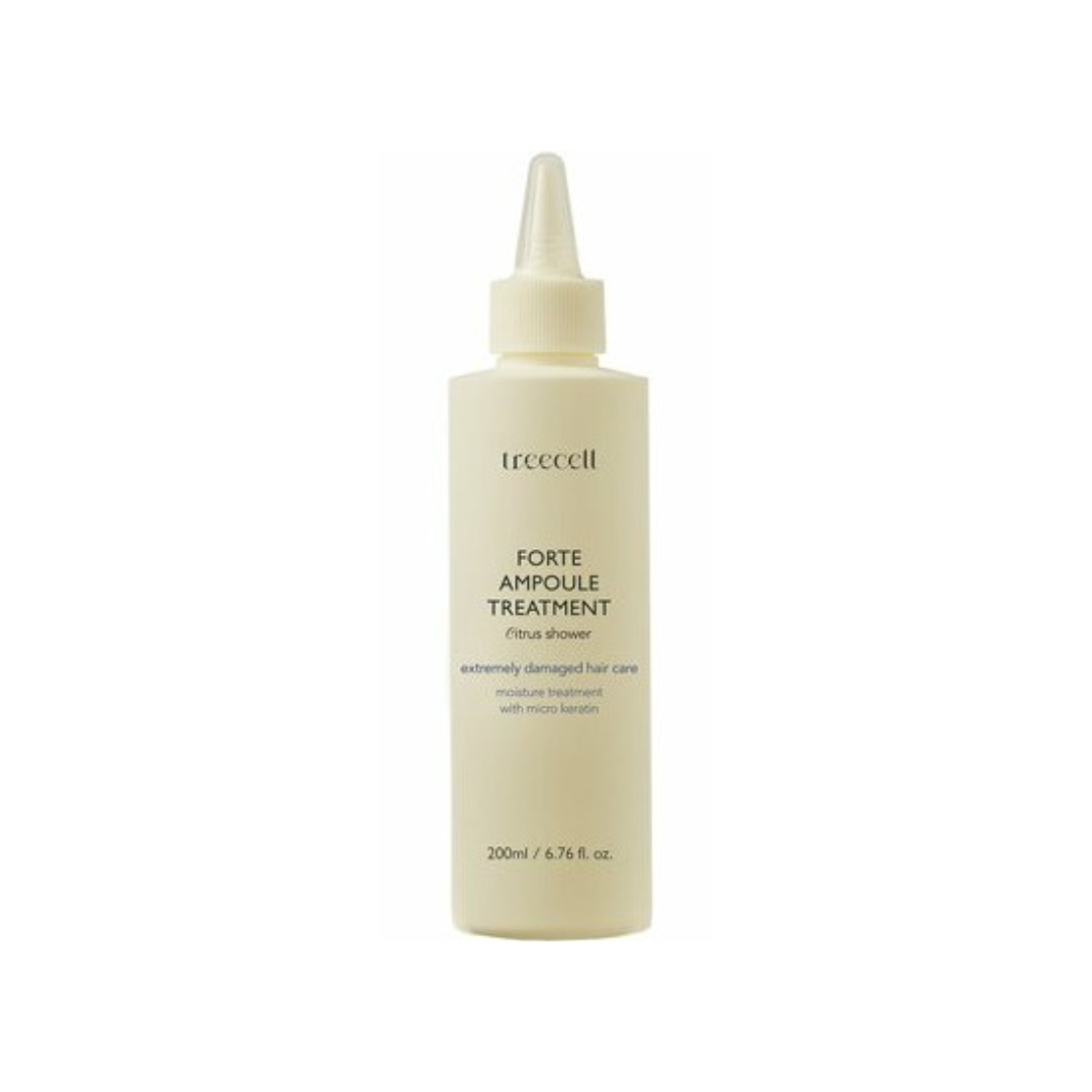 TREECELL Forte Ampoule Treatment is a protein-rich hair treatment designed to repair and strengthen damaged strands. Formulated with Hydrolyzed Keratin, Milk Protein Extract, and Amino Acids, it helps restore hair’s elasticity, smoothness, and shine. Enriched with Jojoba Oil and Tocopherol (Vitamin E), it deeply nourishes while protecting against breakage. The lightweight formula absorbs easily, leaving hair soft, manageable, and lightly scented with a fresh fragrance - perfect for dry, brittle, or chemical