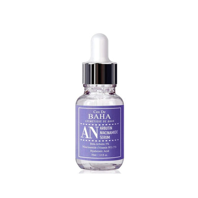 COS DE BAHA (AN) Arbutin 5% + Niacinamide 5% Serum is designed for all skin types looking to brighten and even out skin tone. This powerful serum combines 5% Arbutin and 5% Niacinamide, which work together to reduce hyperpigmentation and enhance skin clarity. The addition of Aloe Barbadensis Leaf Extract and Sodium Hyaluronate provides deep hydration, while botanical extracts like Witch Hazel and Rosemary soothe and protect the skin. Ideal for daily use, this serum helps achieve a more radiant and uniform c