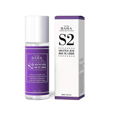 COS DE BAHA (S2) BHA Salicylic Acid 2% Exfoliant Liquid is a gentle yet effective exfoliant ideal for oily and acne-prone skin. Formulated with 2% Salicylic Acid, it penetrates deep into pores to remove excess oil, unclog pores, and prevent breakouts. Aloe Barbadensis Leaf Extract soothes and hydrates the skin, while Niacinamide helps improve texture and reduce redness. Enriched with botanical extracts like Rosa Damascena and Green Tea, this exfoliant leaves the skin clear, balanced, and refreshed with regu
