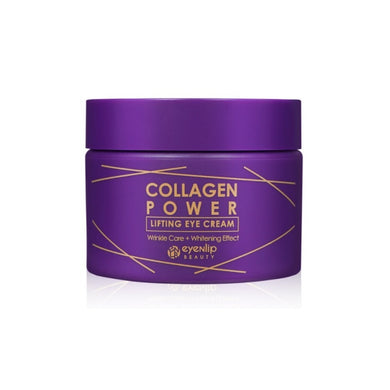 EYENLIP Collagen Power Lifting Eye Cream is a nourishing eye cream designed to firm and revitalize the delicate skin around the eyes. Infused with Hydrolyzed Collagen, this cream helps to improve skin elasticity, reducing the appearance of fine lines and wrinkles. Enriched with natural extracts like Hibiscus Flower, Fig, and Kiwi, it provides deep hydration and nourishment, while ingredients like Macadamia Seed Oil and Panthenol soothe and soften the skin. The lightweight formula absorbs quickly, leaving yo