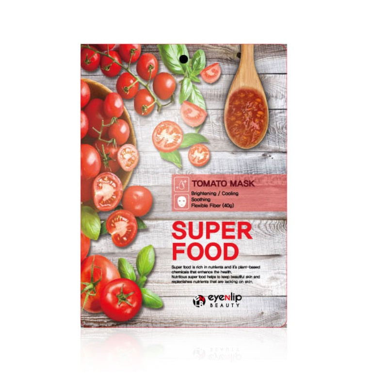 EYENLIP Super Food Tomato Mask is crafted to nourish and brighten your skin. This mask contains Tomato Fruit Extract, known for its rich antioxidant properties that help combat free radicals and improve skin clarity. Alongside, it features Centella Asiatica and a blend of powerful botanical extracts including Green Tea and Licorice, which soothe and even out skin tone. Sodium Hyaluronate hydrates deeply, ensuring your skin remains plump and refreshed. Ideal for anyone looking to enhance their skin's natural