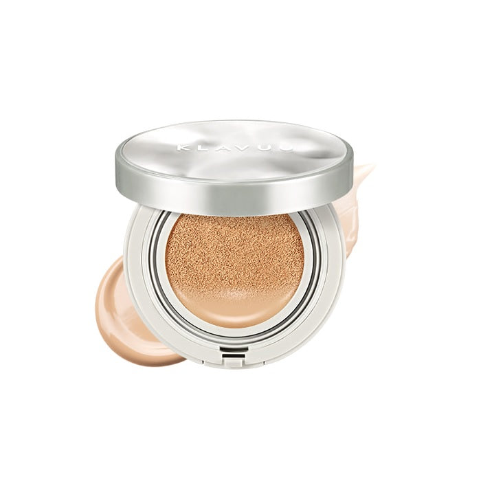 Achieve flawless, glowing skin with KLAVUU Urban Pearlsation High Coverage Tension Cushion EX. Enriched with Pearl Extract, Collagen, and Niacinamide, it brightens, hydrates, and delivers smooth, long-lasting coverage