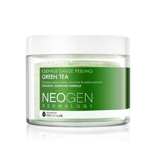 Load image into Gallery viewer, NEOGEN Bio-Peel Gauze Peeling Green Tea is a gentle yet effective exfoliating pad infused with Green Tea Extract and a blend of natural ingredients. This dual-action peeling pad combines the benefits of physical and chemical exfoliation to remove dead skin cells, unclog pores, and promote a smoother, brighter complexion. Enriched with soothing ingredients like Centella Asiatica and Tea Tree Leaf Extract, it helps to calm and hydrate the skin while improving its overall texture. Ideal for those looking to ac