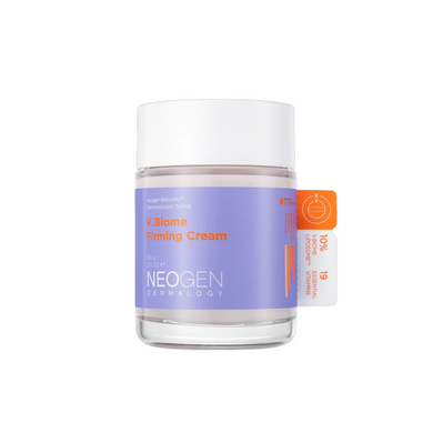 NEOGEN V. Biome Firming Cream is a luxurious anti-aging cream designed to improve skin elasticity and firmness. Infused with Niacinamide, Collagen, and a blend of potent peptides, this cream works to reduce the appearance of fine lines and wrinkles, leaving your skin looking smoother and more youthful. The formula is enriched with natural extracts like Mallow Flower and Bitter Orange Flower, providing deep hydration and nourishment. Ideal for daily use, this firming cream helps to strengthen the skin's barr