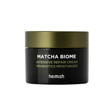 Load image into Gallery viewer, HEIMISH Matcha Biome Repair Cream is a deeply nourishing moisturizer infused with antioxidant-rich matcha (Camellia Sinensis Leaf Extract) and a biome-friendly complex to repair and strengthen your skin barrier. Enriched with Niacinamide, Shea Butter, and Panthenol, it hydrates, brightens, and soothes while promoting a healthy complexion. Perfect for daily use, this cream leaves your skin soft, smooth, and resilient. Suitable for all skin types, including sensitive skin.